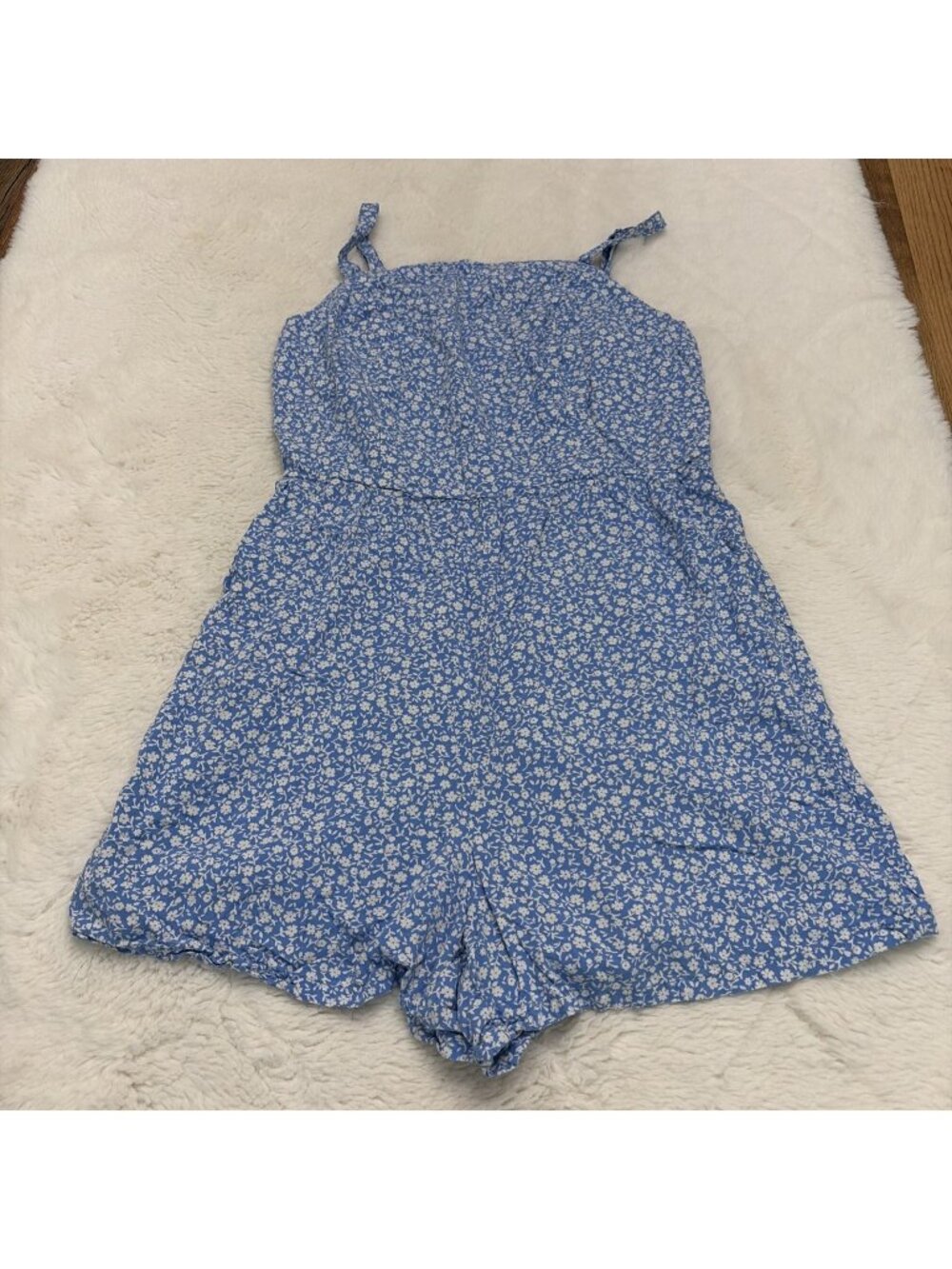 Old Navy Girls Small Blue Floral Romper Sleeveless Boho Cottage